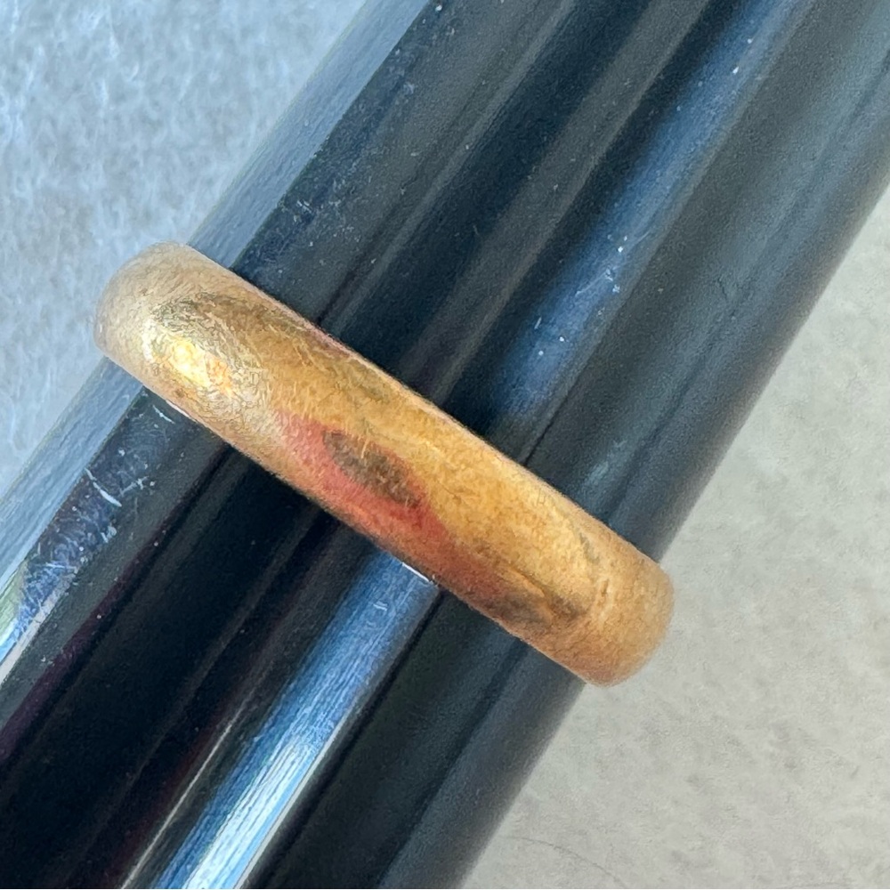 Vintage 14k Solid Yellow Gold Mens Domed Comfort Fit Wedding Band Ring